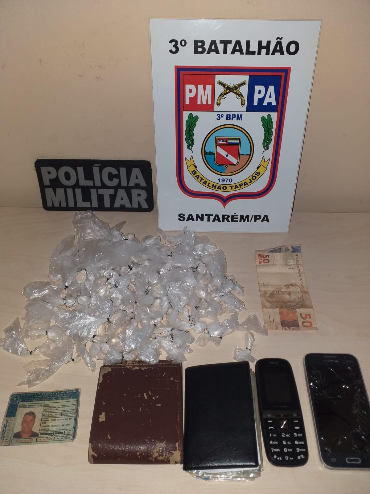 Elementos  presos com entorpecentes pela GUPM do 3° BPM em rondas ostensivas