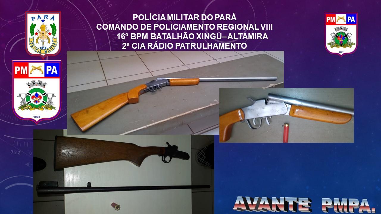 Rádio Patrulha prende armamentos em Altamira