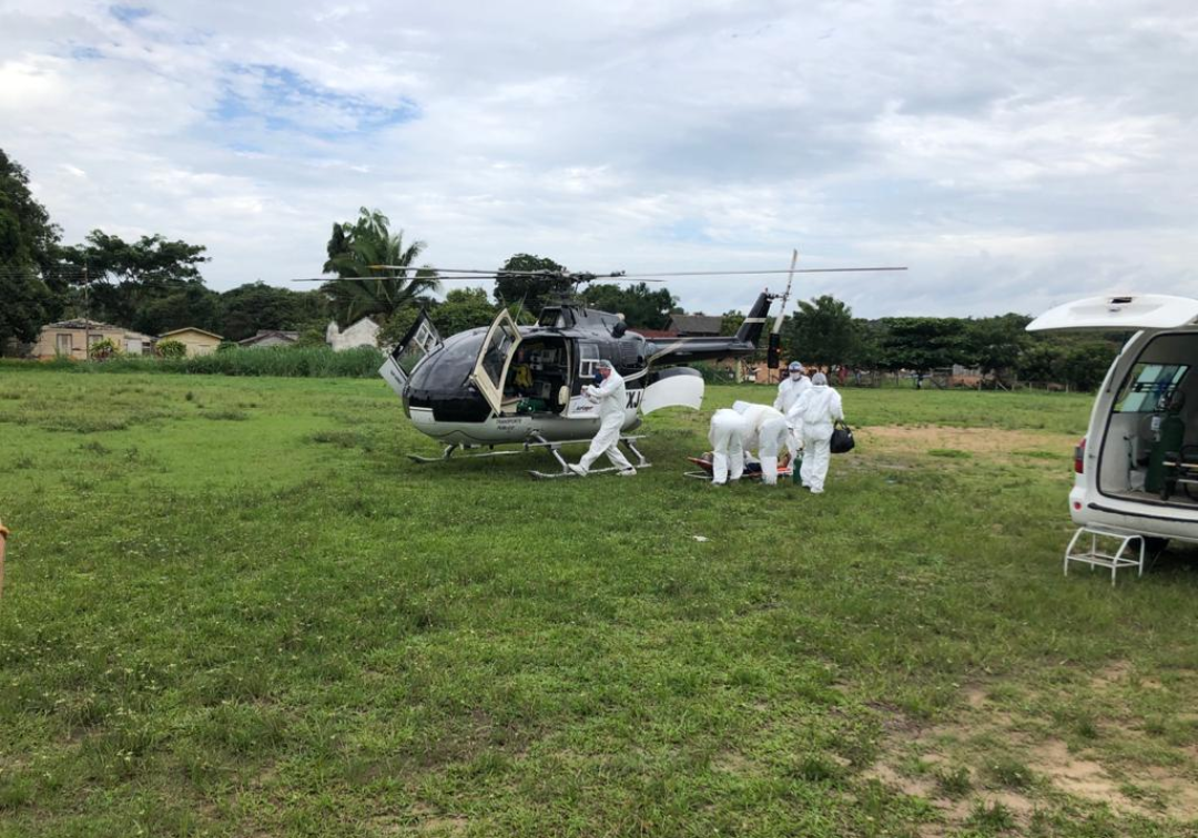 Em Aveiro paciente removido de Helicóptero para HRT em Itaituba