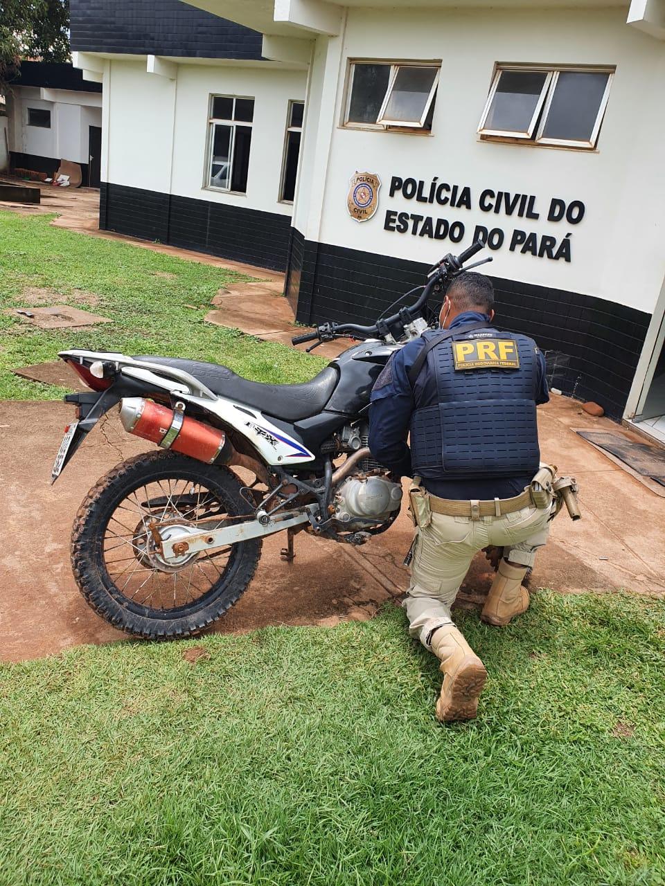 Moto adulterada apreendida pela PRF em Itaituba