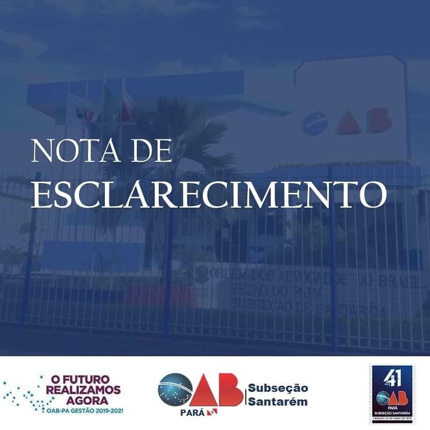 Nota esclarecimento OAB