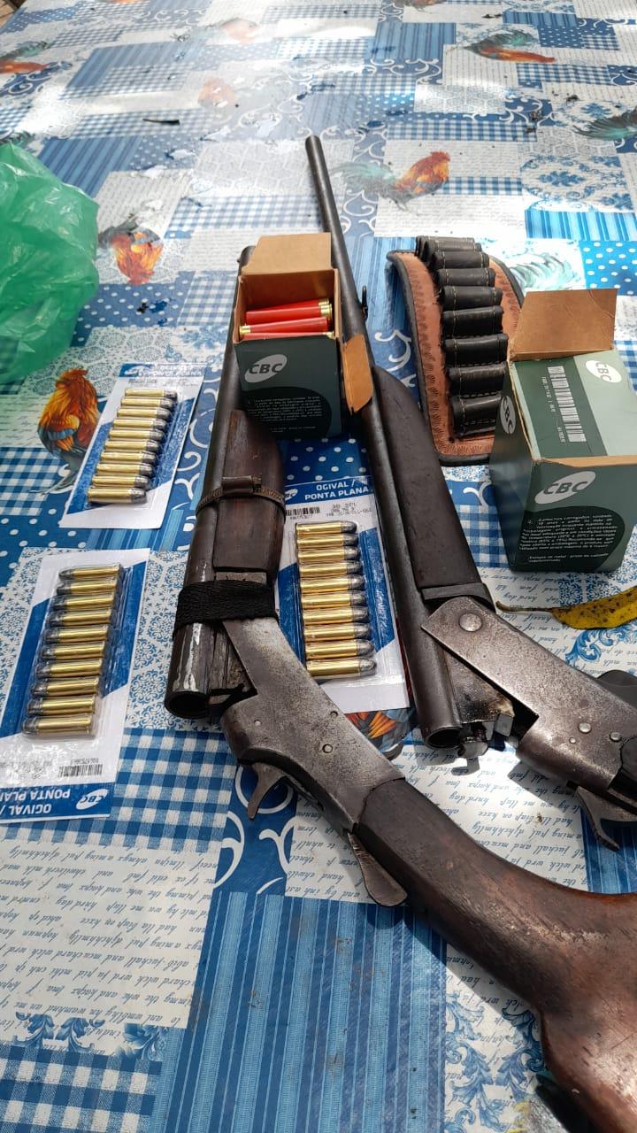 Polícia Militar apreende armas de fogo e munições em garimpo