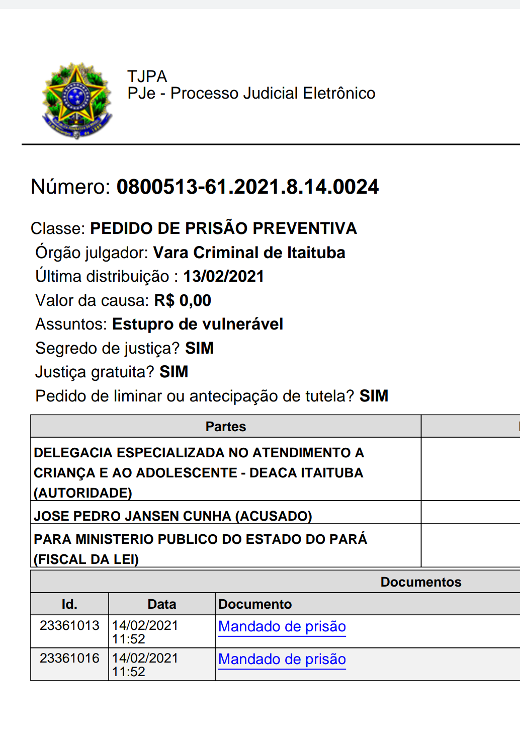 Polícia Militar cumpre mandado de prisão em desfavor de acusado de estupro de vulnerável