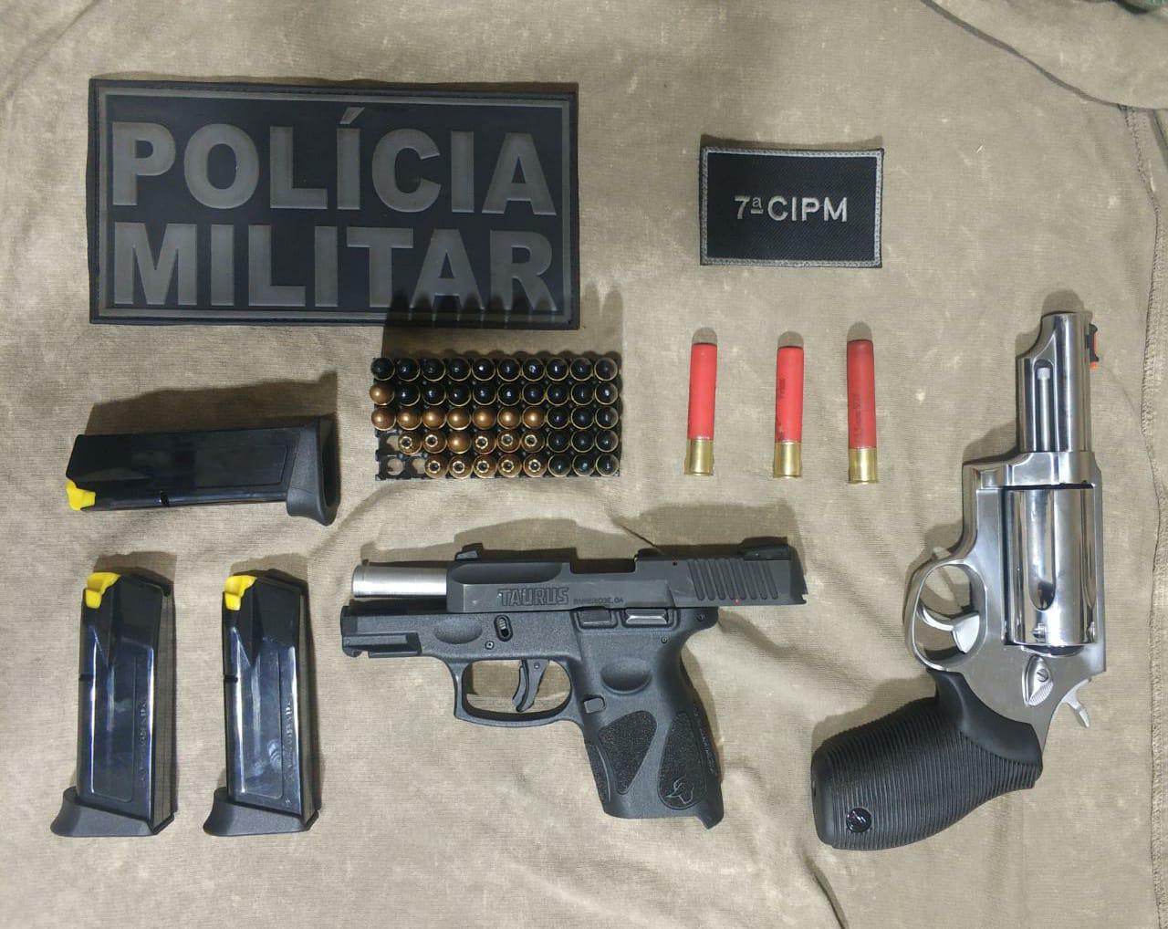 Homem preso pela PM por porte ilegal de armas em Novo Progresso