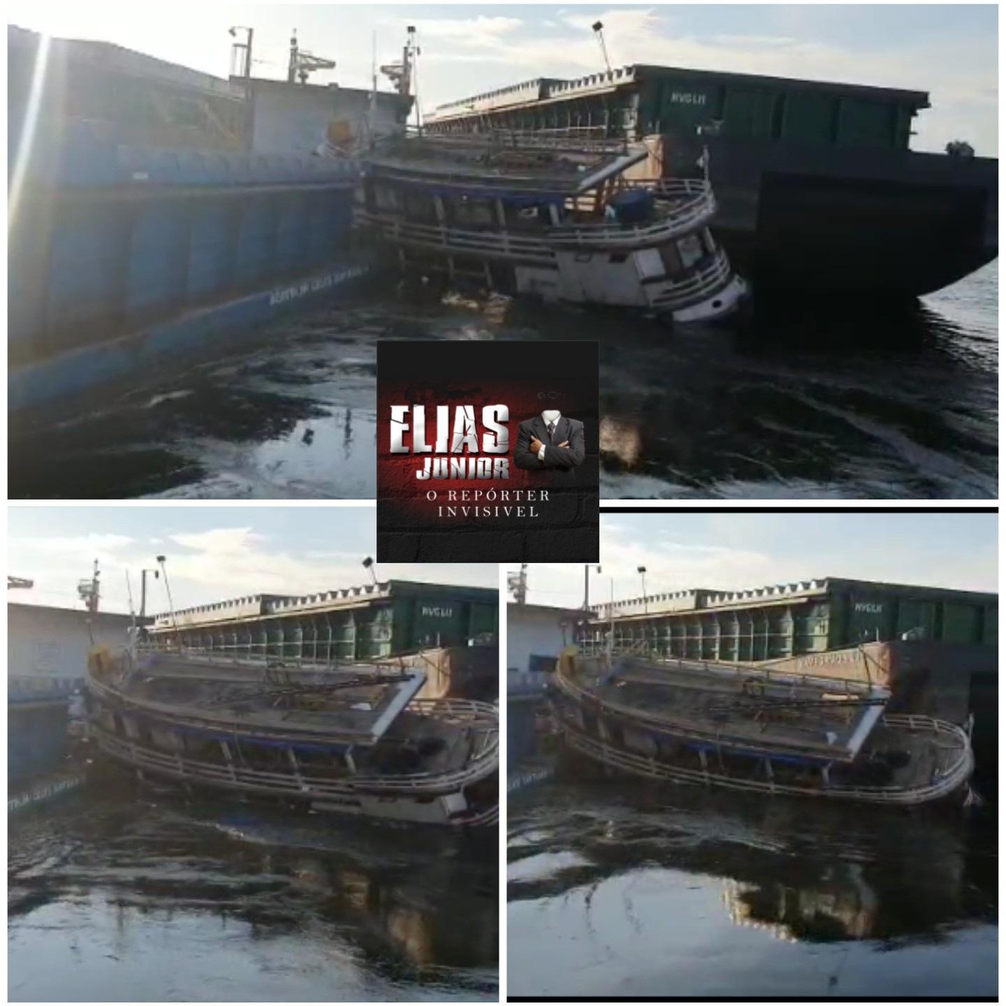 Balsa atinge barca que naufraga