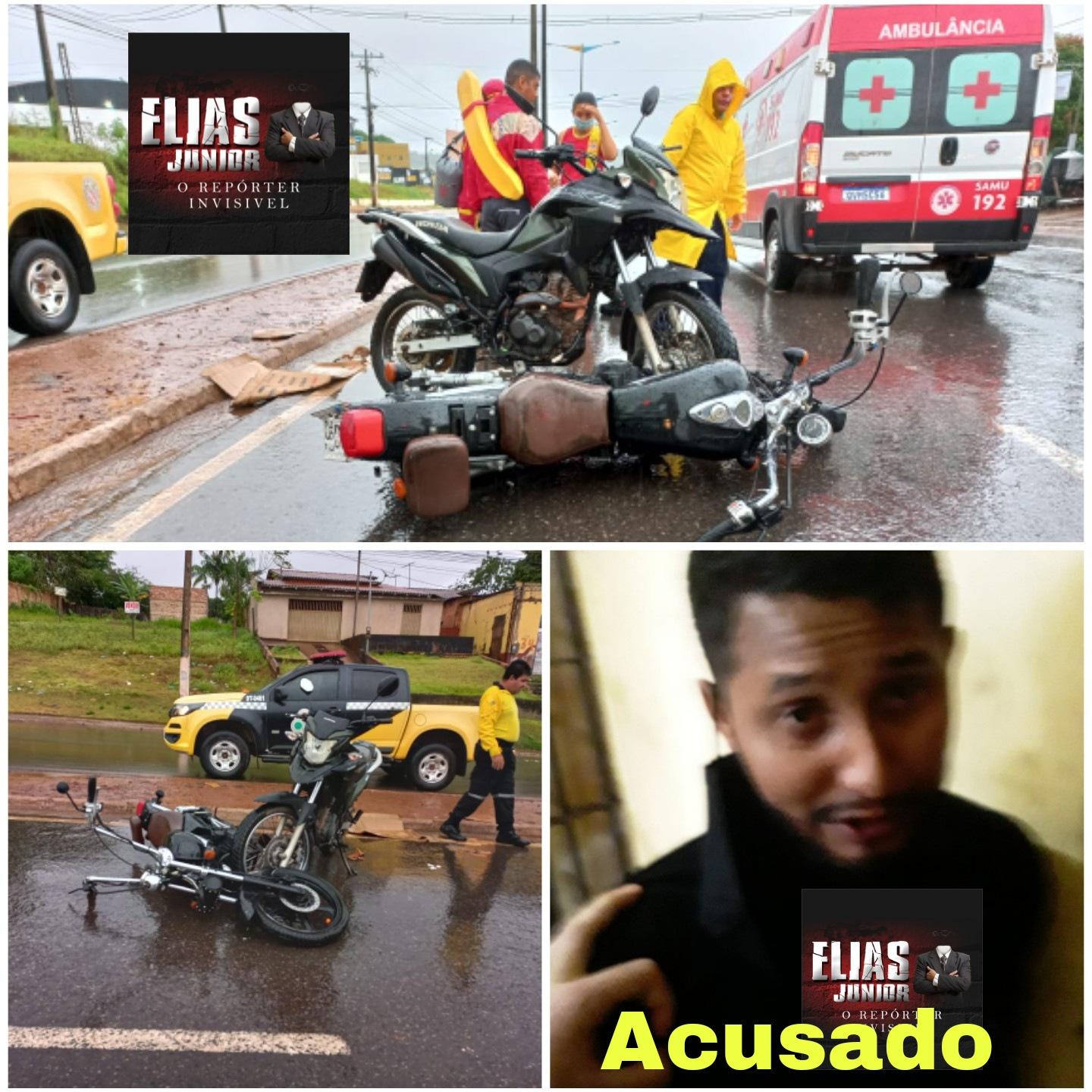 Mais um irresponsável chapado no trânsito causando acidente em Santarém