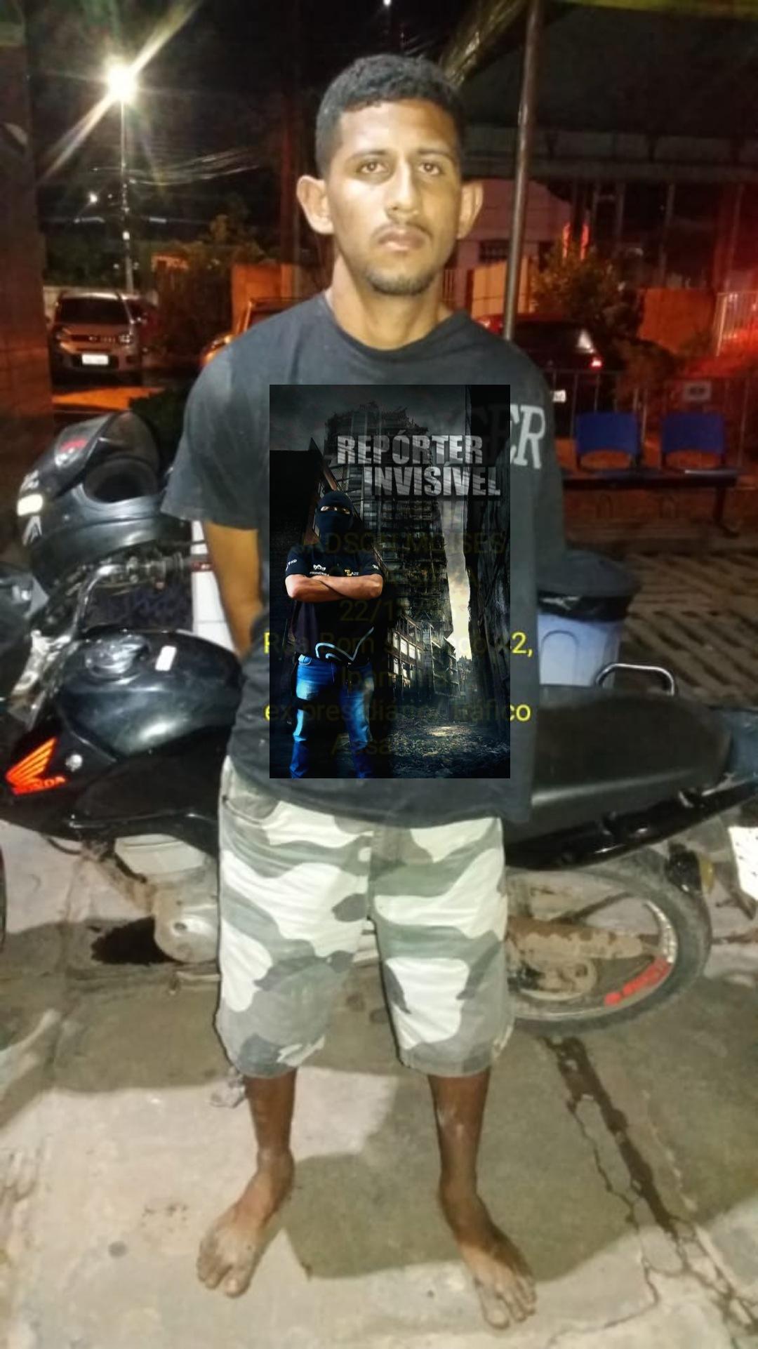 Assaltante preso pela PM com celulares e moto roubada