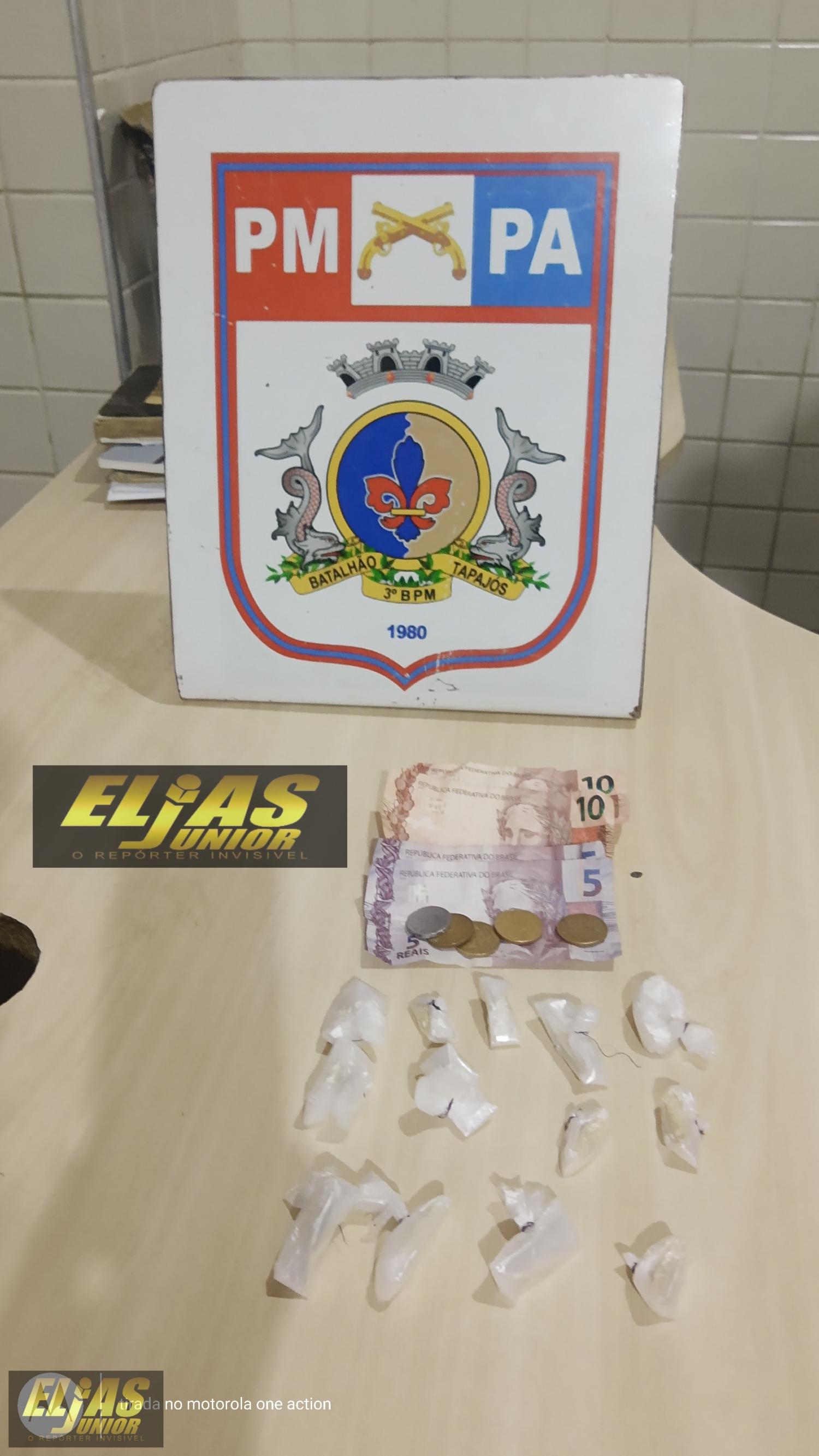 Elemento já conhecido pela polícia preso por tráfico ainda pouco pelo Reconhecimento do 3° BPM