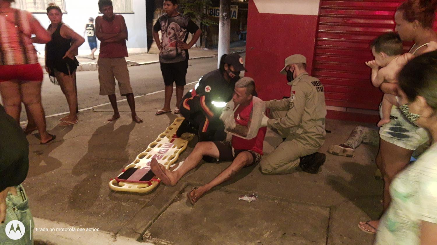 Noite de Sábado no centro da cidade acidente com quatro vítimas