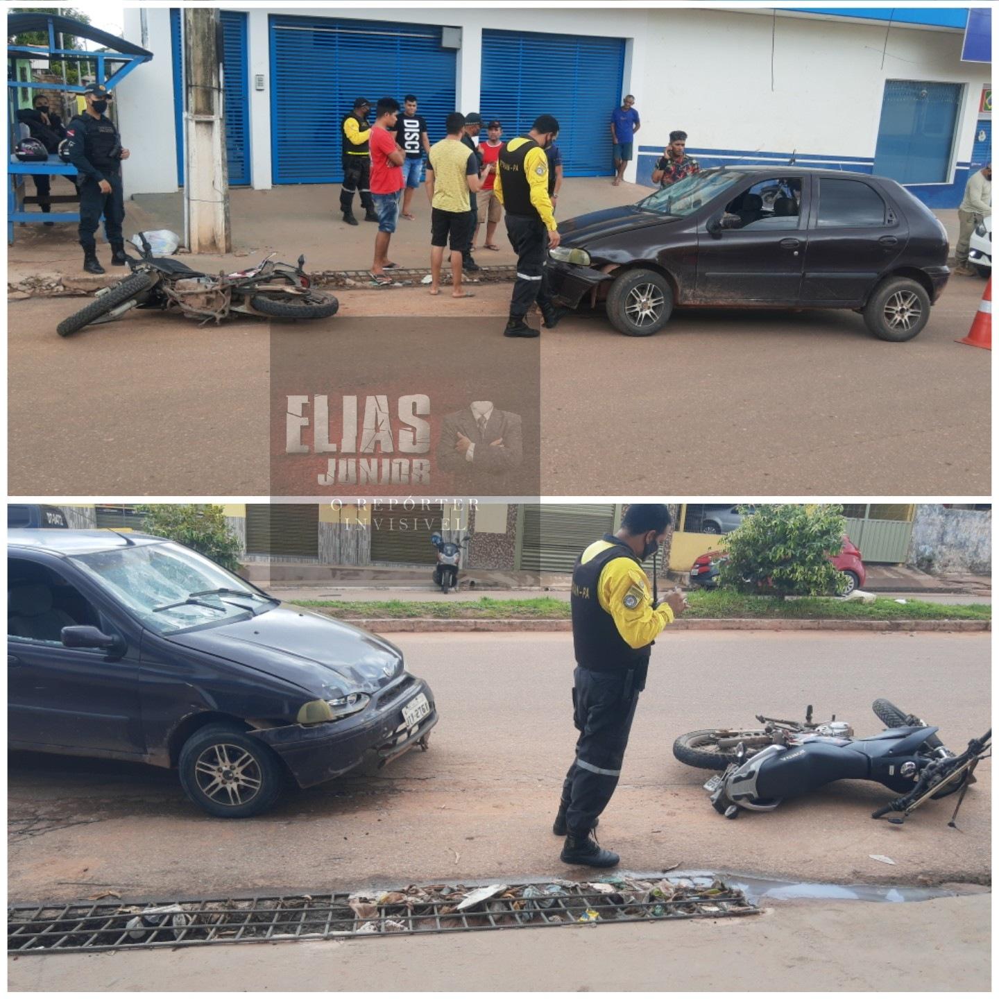 Em sinistro de trânsito passageiro levanta do chão e quebra parabrisa de carro
