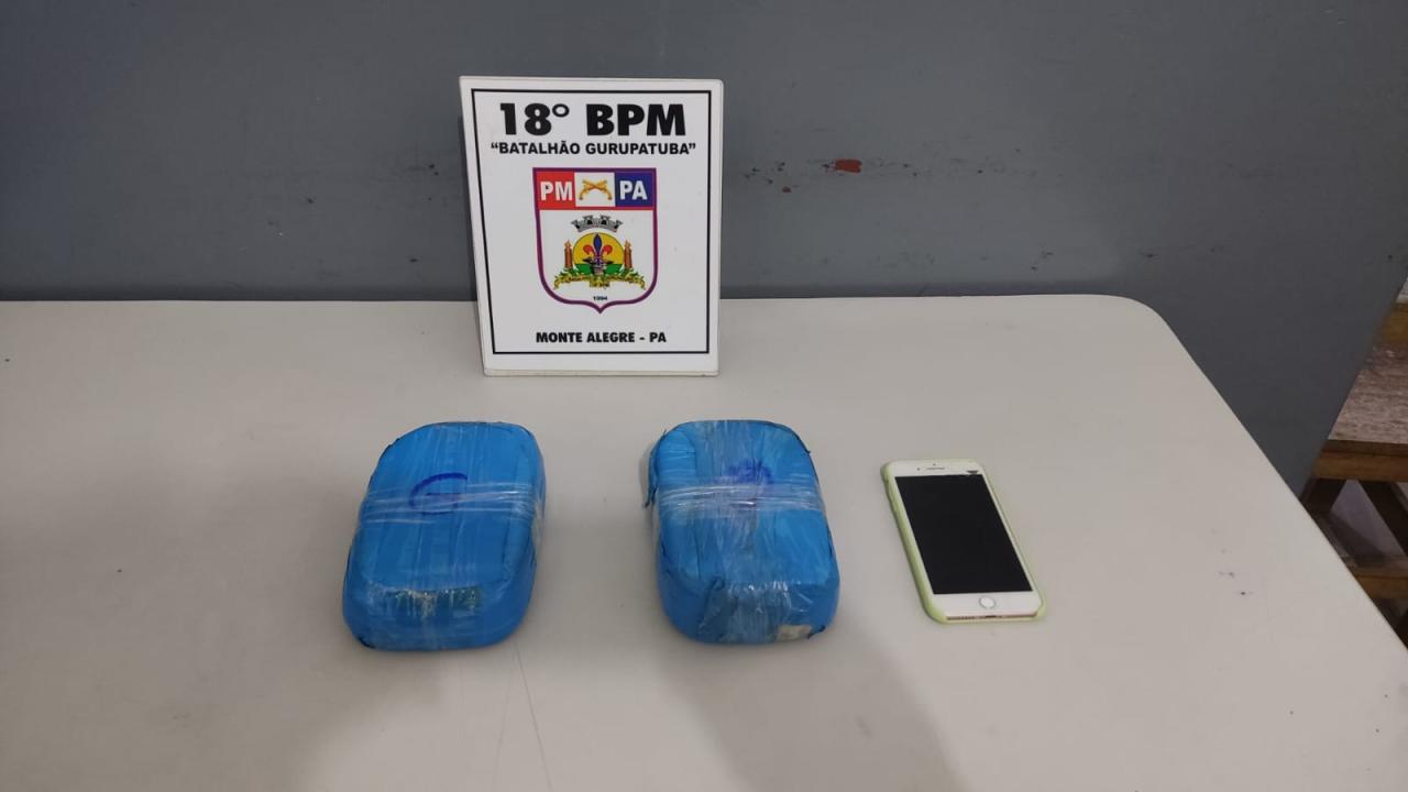 Jovem seguia de Santarem com entorpecentes foi preso em Monte Alegre