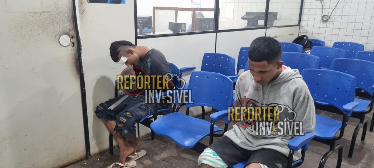 Foram pegos roubando e pegaram peia de populares
