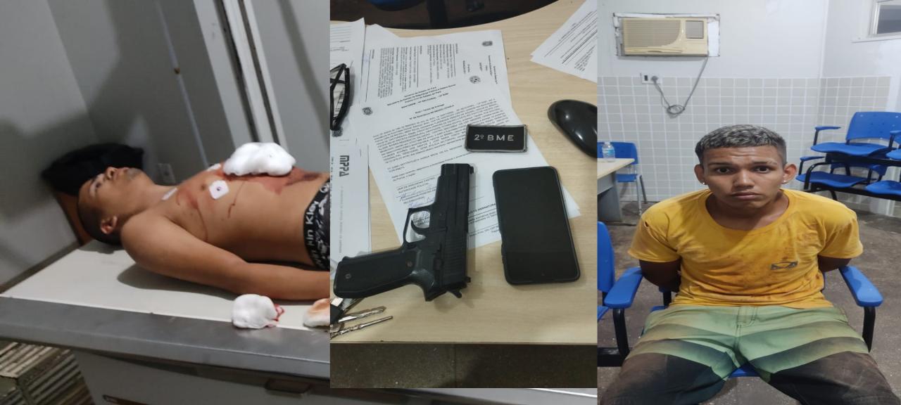 Dupla de assaltantes bateu de frente com BME um levou chumbo outro cadeia