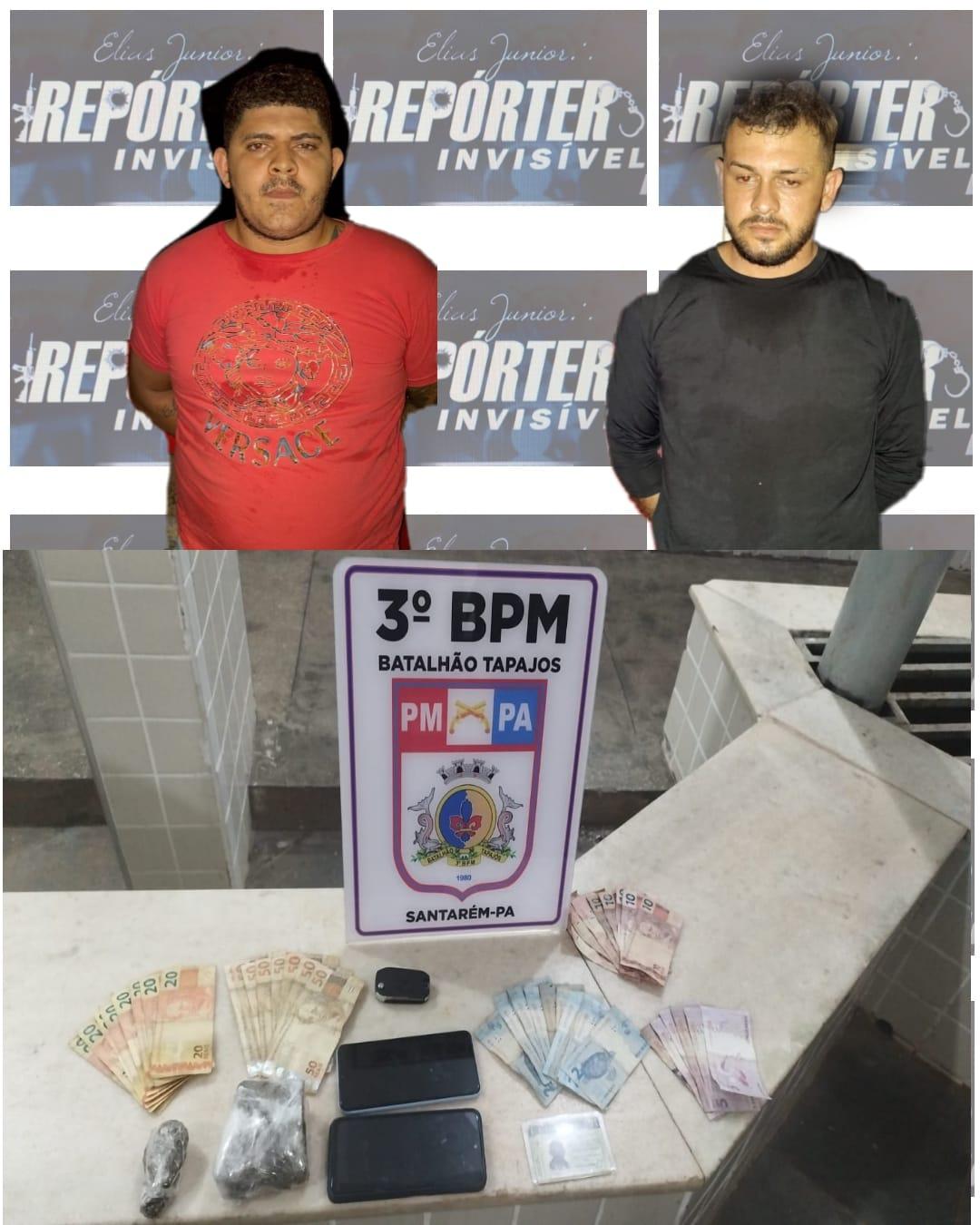 Suspeitos de tráfico de drogas presos em ação pelo Recobrimento do 3º BPM e 35º BPM