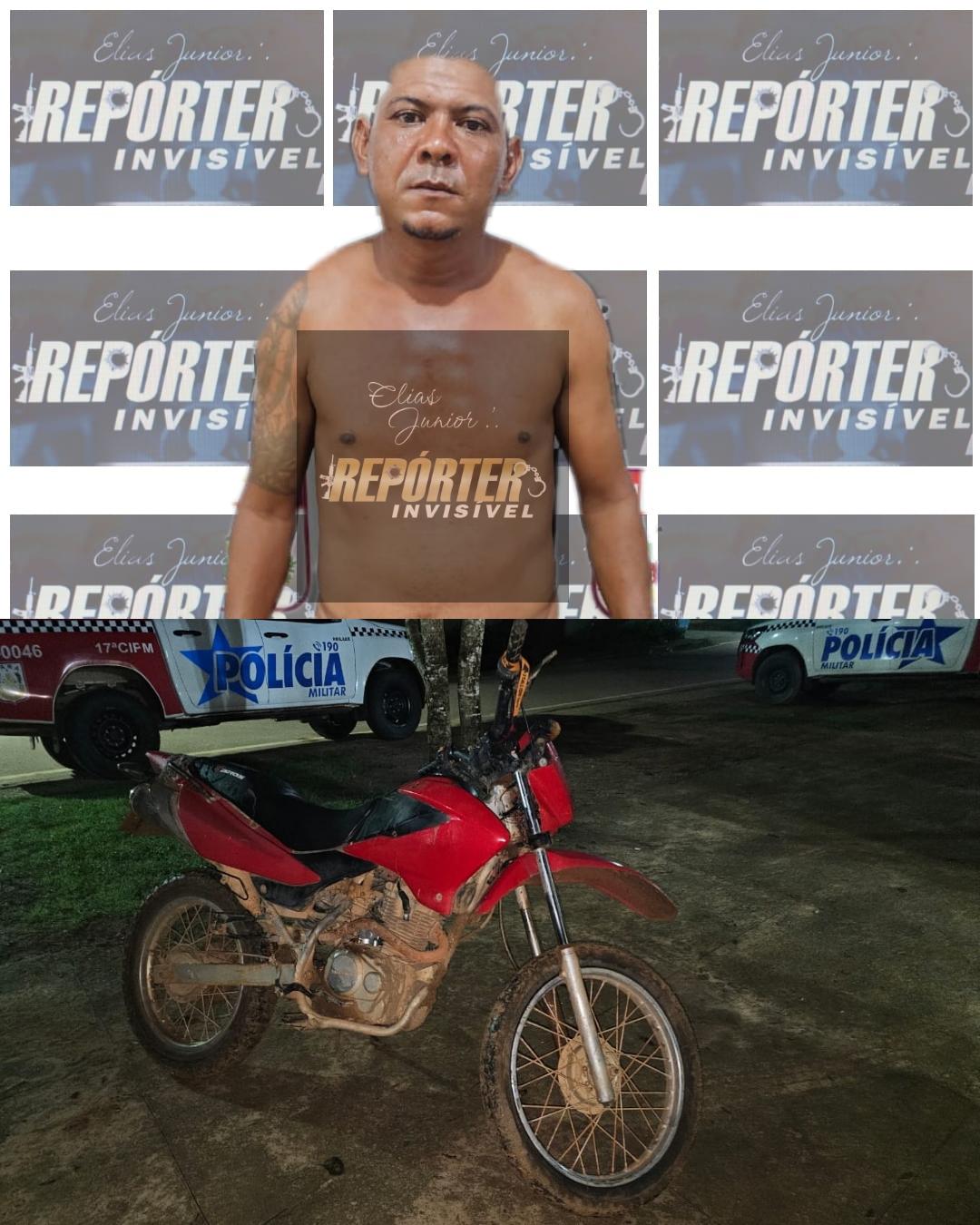 Homem preso com moto furtada em Placas