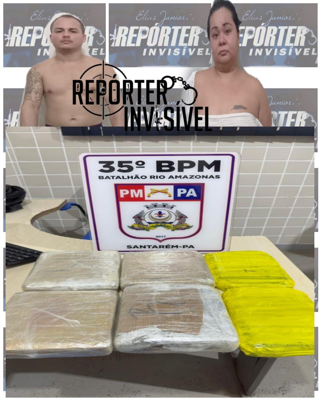 Casal que veio de Manaus com entorpecentes foram presos pela Polícia Militar em Santarém