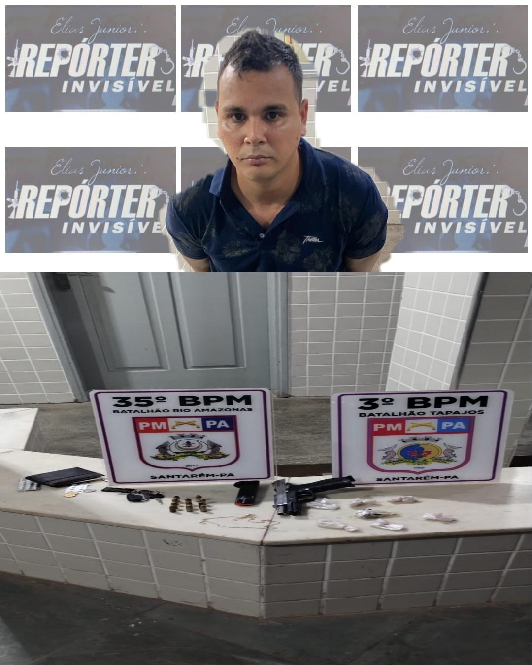 Elemento preso suspeito de roubo armado com pistola