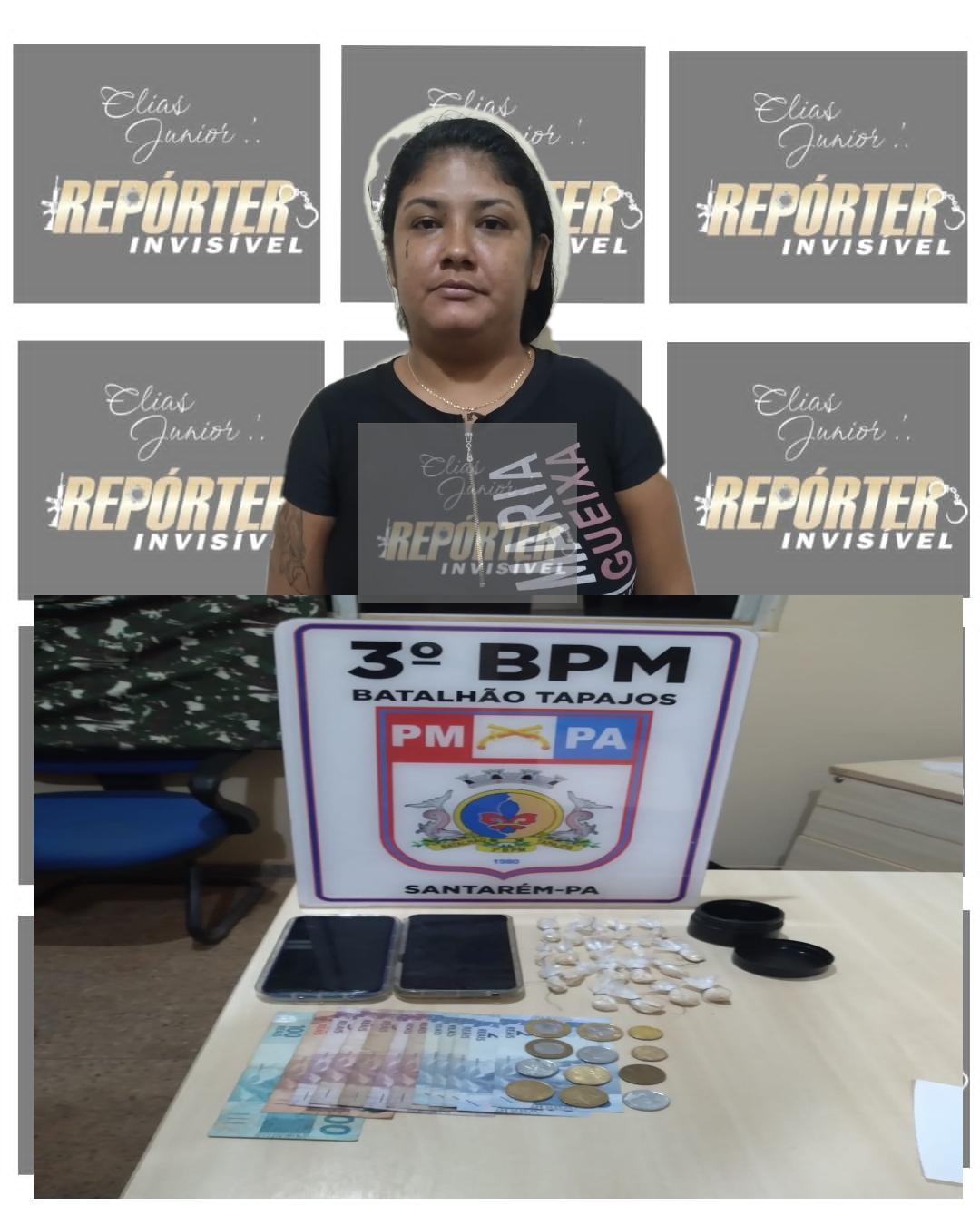 Mulher presa pela Polícia Militar com entorpecentes