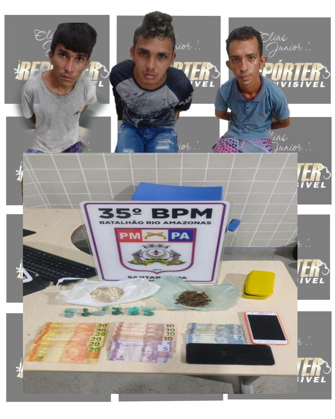 Presos por suspeita de tráfico pelo Recobrimento do 35° BPM