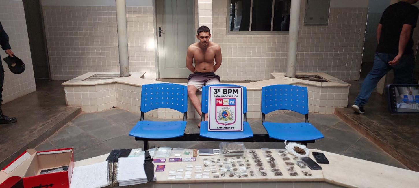 Preso por tráfico e ainda com mandado de prisão em aberto