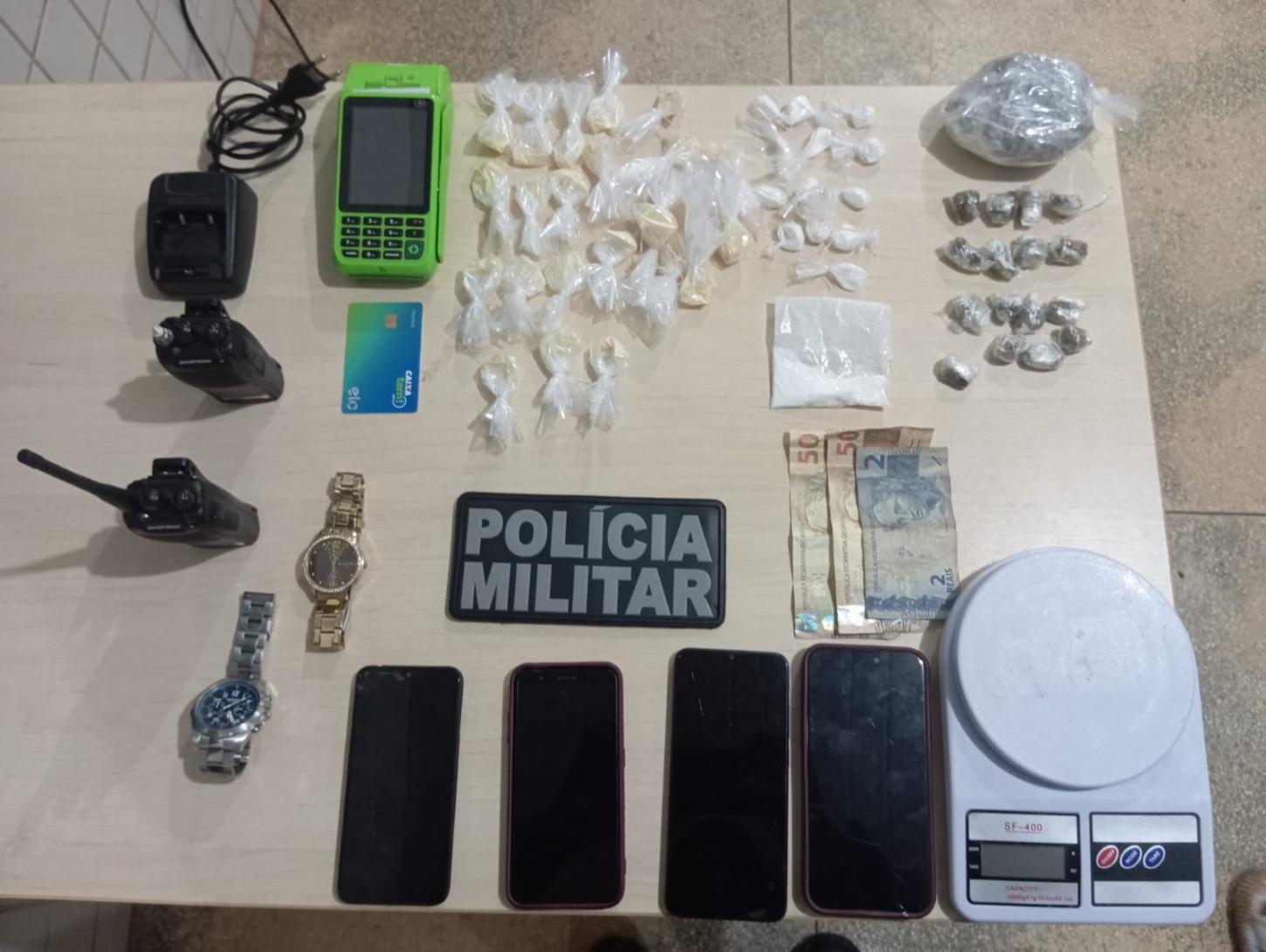 Drogas apreendidas pela PM no Caracol