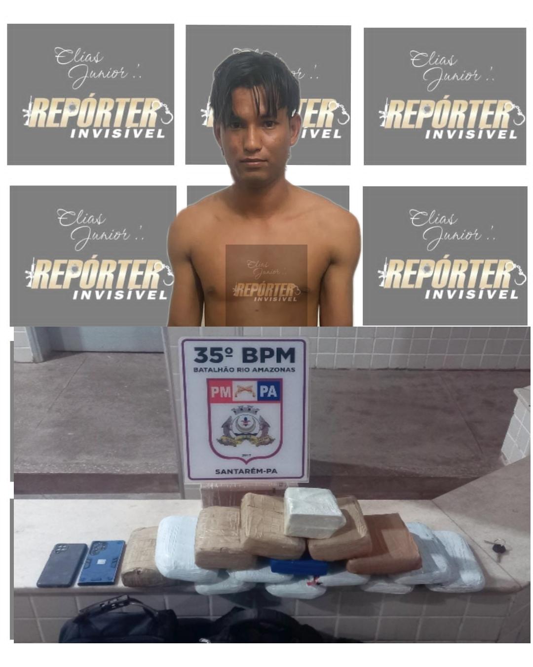 Com quantidade de entorpecentes elemento trombou com 35º BPM em barreira e acabou no camburão da Briosa de Fontoura