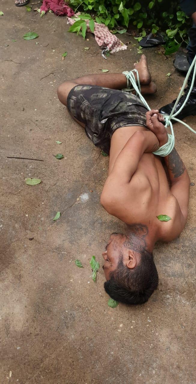 Furtou caixinhas de cerveja foi pego e amarrado por populares