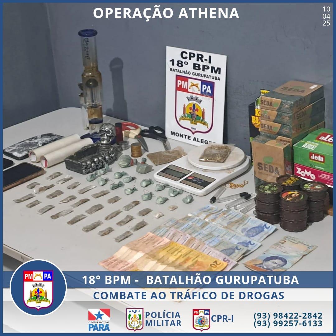 18° BPM “Batalhão Gurupatuba” apreende mais de 40 porções de drogas durante operação em Monte Alegre