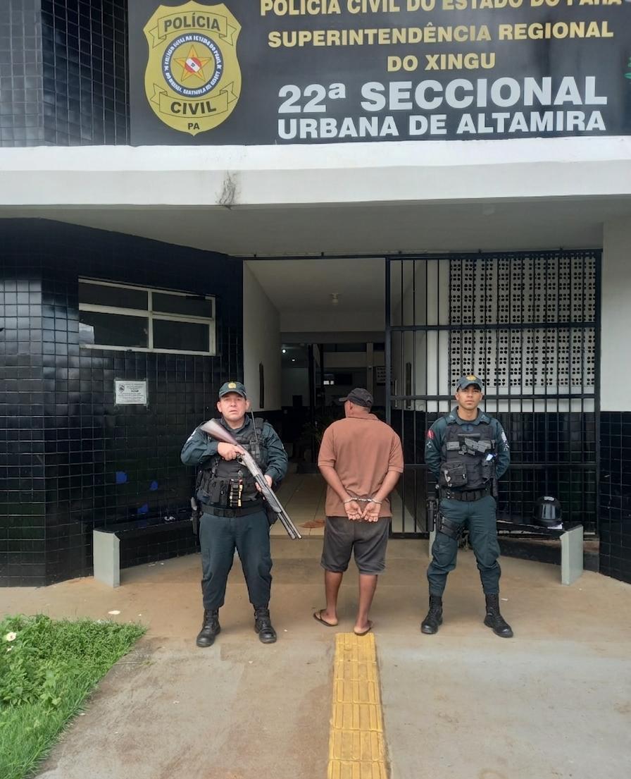 Em Altamira homem preso pela PM por força de mandado de prisão 