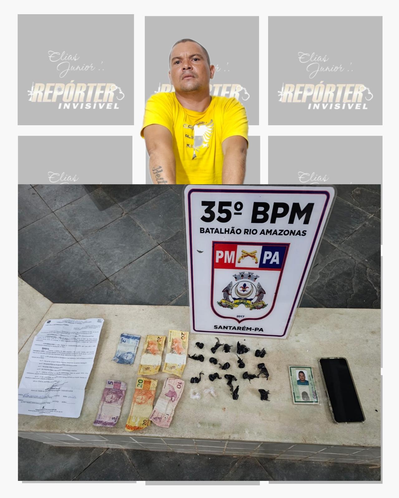 Preso por tráfico de drogas pelo Grupamento Aguia do 35º BPM 