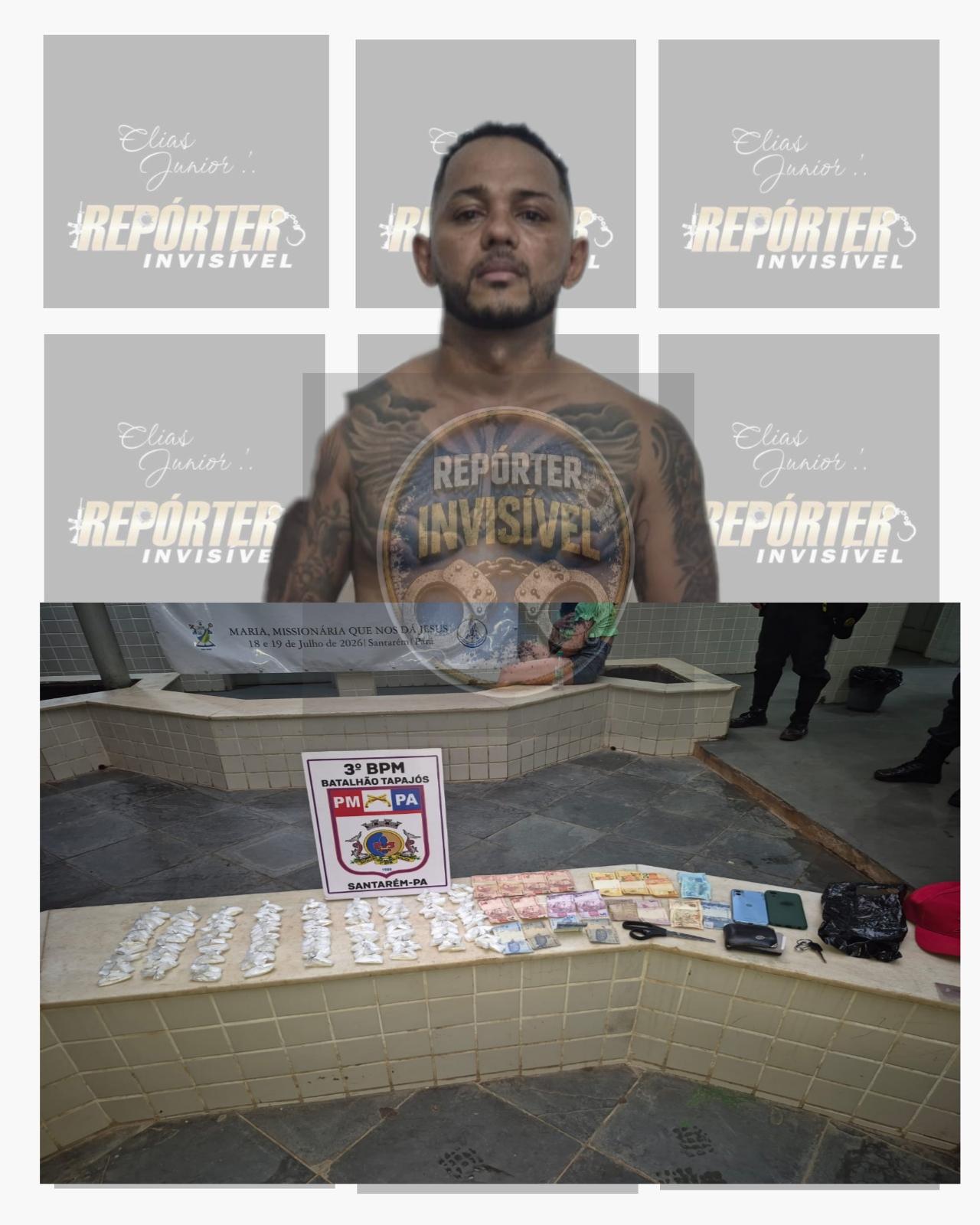 Elemento preso por tráfico em barreira policial 