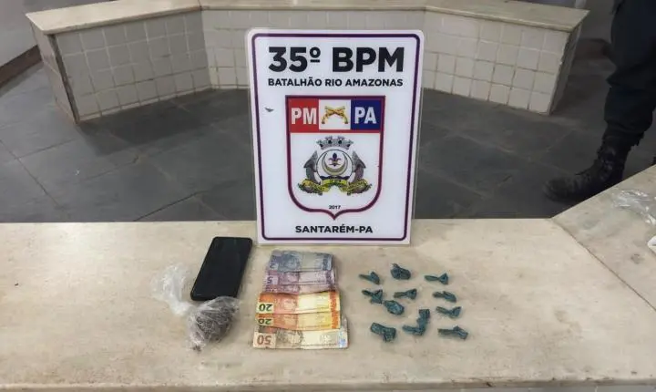 Preso por suspeita de tráfico pelo 35º BPM no Jacamim 