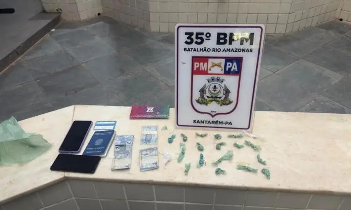 Preso por tráfico pelo Grupamento Aguia do 35º BPM em Santarém 